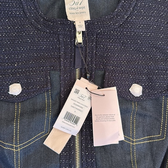 New with tags denim and tweed mini dress - Picture 2 of 4